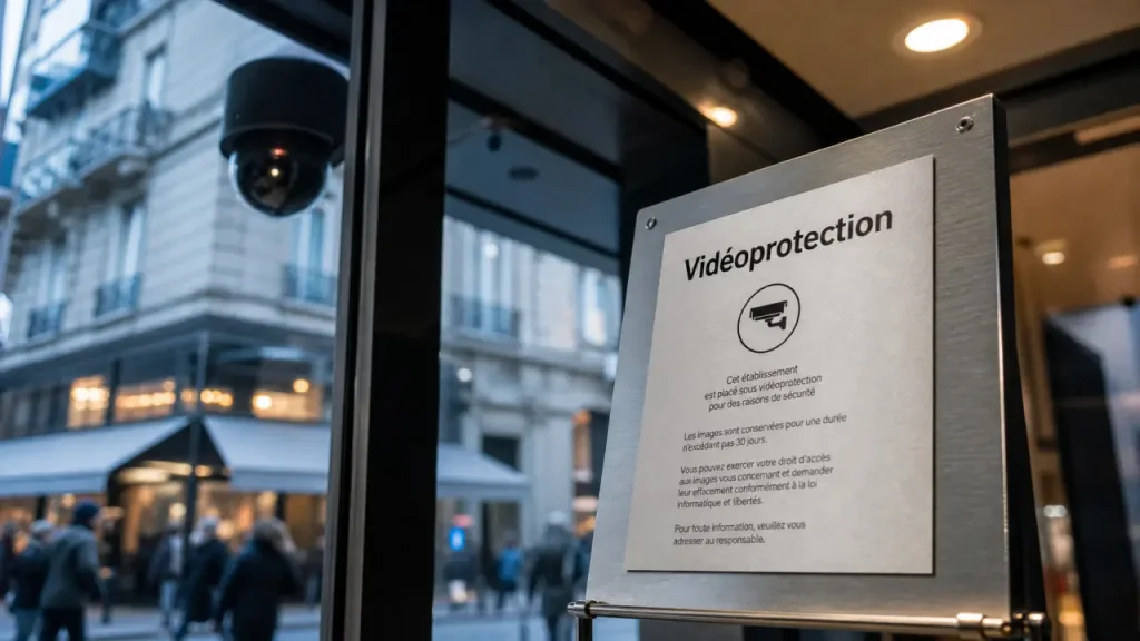 Législation caméra de surveillance lieu public : affiche vidéoprotection et caméra