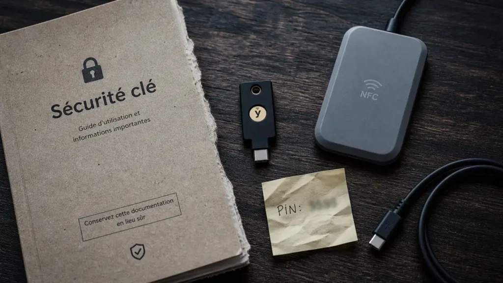 Clé de sécurité FIDO2 avec lecteur NFC et câble USB-C