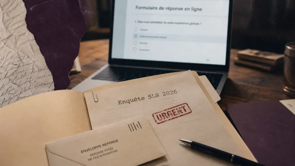 Enquête SLS en ligne 2026, dossier urgent avec formulaire de réponse en ligne