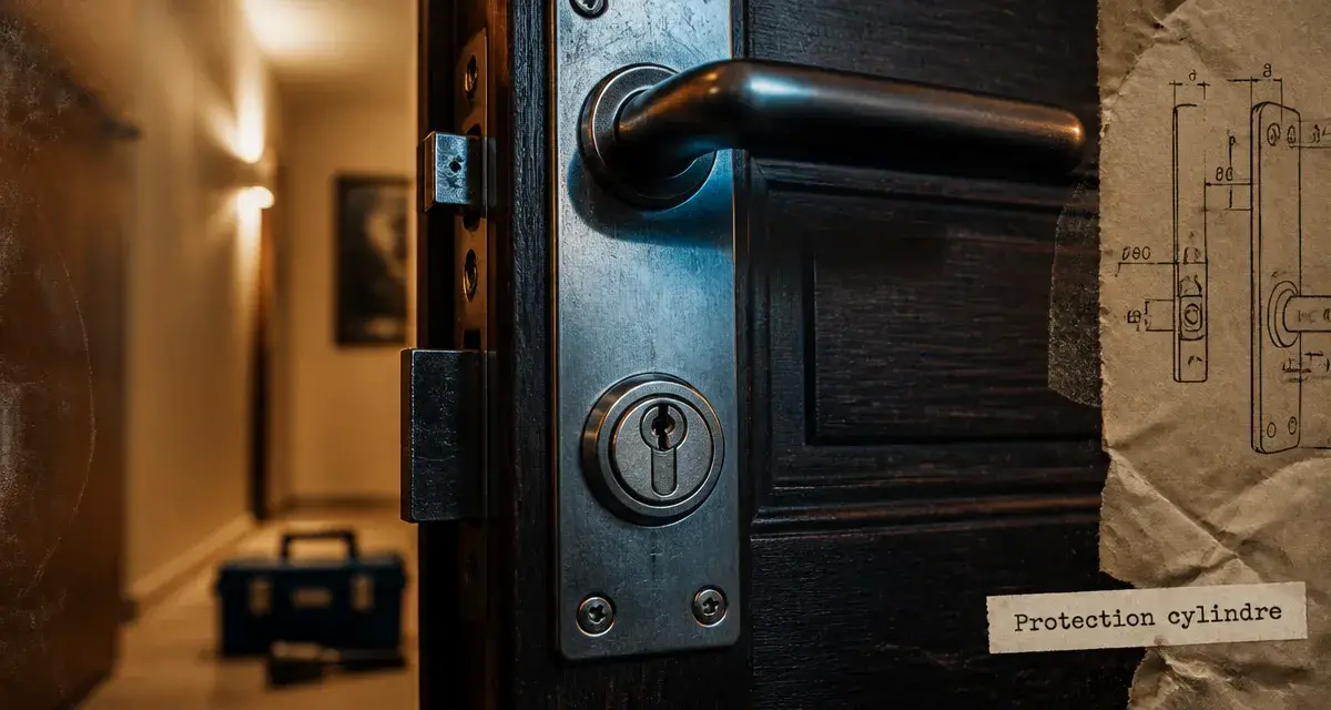 Poignée de porte blindée et protection du cylindre de serrure