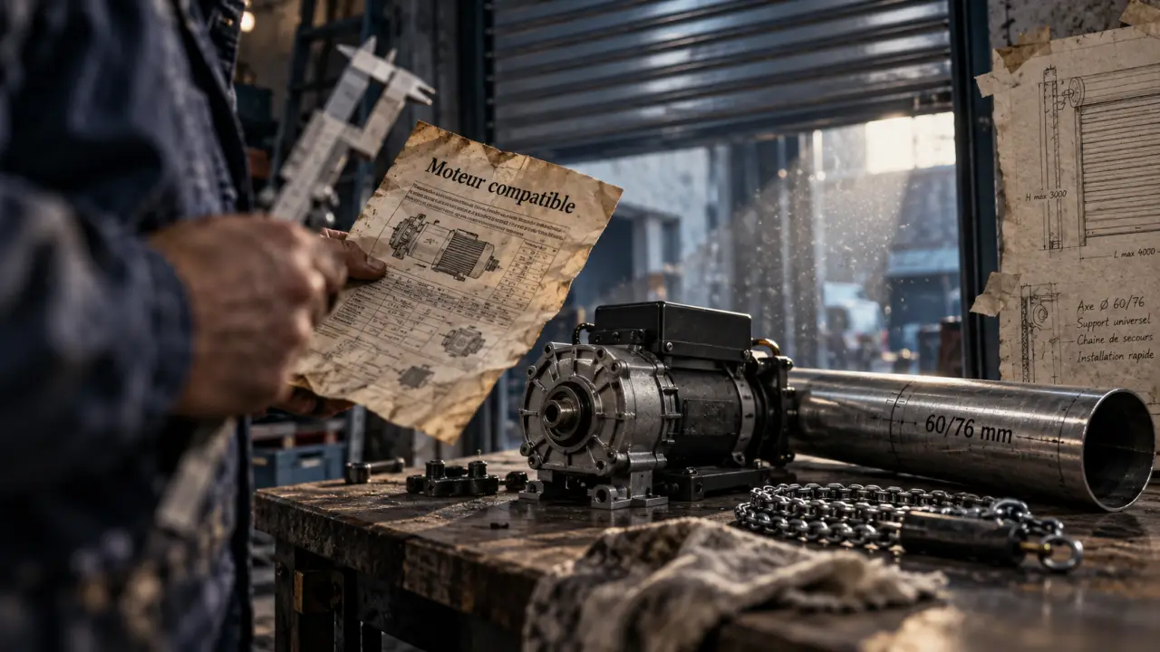 Moteur rideau métallique compatible : diamètre de l’axe